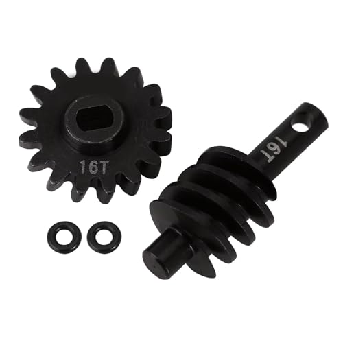 PLOQAZEH RC Autoteile Für Axial Für SCX24 1/24 Overdrive Underdrive Schnecke Differential Achse Stahl Zahnräder 12T 13T 14T 16T RC Crawler(16t) von PLOQAZEH