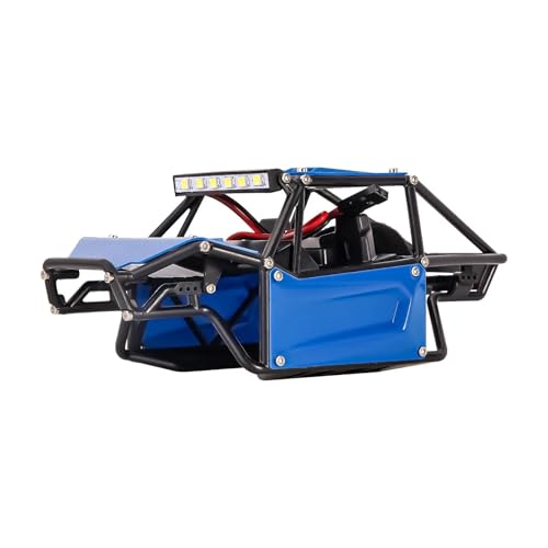 PLOQAZEH RC Autoteile Für Axial Für SCX24 C10 JLU Für Bronco Upgrade Teile 1/24 RC Crawler Auto Nylon Rock Für Buggy Körper Shell Chassis Kit(Unassembled Blue) von PLOQAZEH