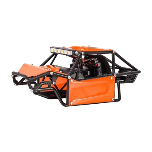 PLOQAZEH RC Autoteile Für Axial Für SCX24 C10 JLU Für Bronco Upgrade Teile 1/24 RC Crawler Auto Nylon Rock Für Buggy Körper Shell Chassis Kit(Unassembled Orange) von PLOQAZEH