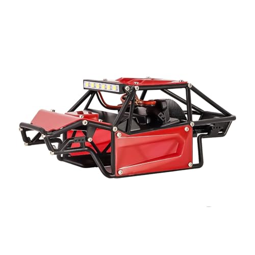 PLOQAZEH RC Autoteile Für Axial Für SCX24 C10 JLU Für Bronco Upgrade Teile 1/24 RC Crawler Auto Nylon Rock Für Buggy Körper Shell Chassis Kit(Unassembled Red) von PLOQAZEH