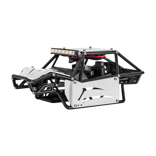 PLOQAZEH RC Autoteile Für Axial Für SCX24 C10 JLU Für Bronco Upgrade Teile 1/24 RC Crawler Auto Nylon Rock Für Buggy Körper Shell Chassis Kit(Unassembled Silver) von PLOQAZEH