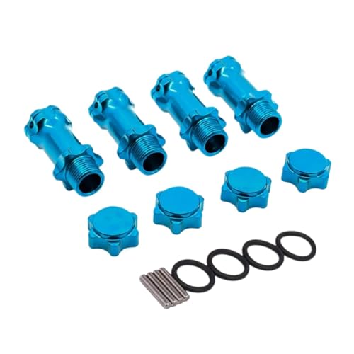 PLOQAZEH RC Autoteile Für Hsp Für Monster Scale Truck Truggy RC Ersatzteile 1/8 1 Set 89108 17mm Rad Hex 30mm Länger Verbesserte Mount Adapter Abdeckung Nabe(Sky Blue) von PLOQAZEH