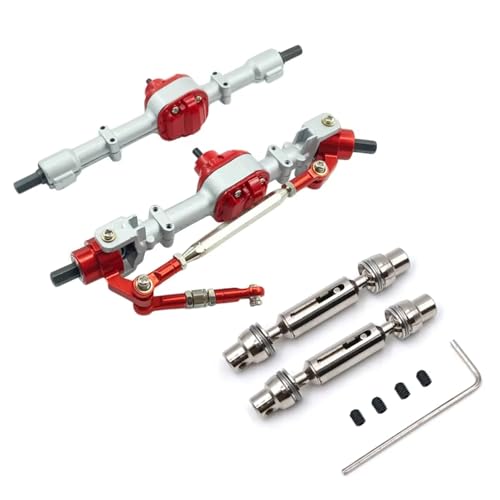 PLOQAZEH RC Autoteile Für MN D90 D91 D96 D99S Für MN-90 Für MN99S 1/12 Metall Vorder- Und Hinterachse Mit Antriebswelle RC Auto Upgrades Teile Zubehör(Silver) von PLOQAZEH