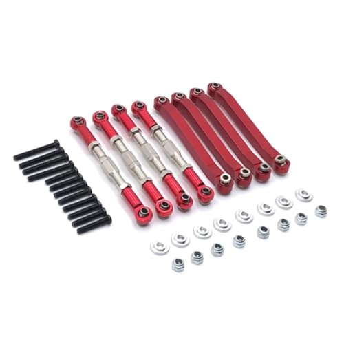 PLOQAZEH RC Autoteile Für MN Für D90 D96 MN98 MN99S MN45 1/12 RC Auto Upgrades Teile Zubehör Metall Für Chassis Link Stange Zugstange Krawatte Stange Linkage(Red) von PLOQAZEH