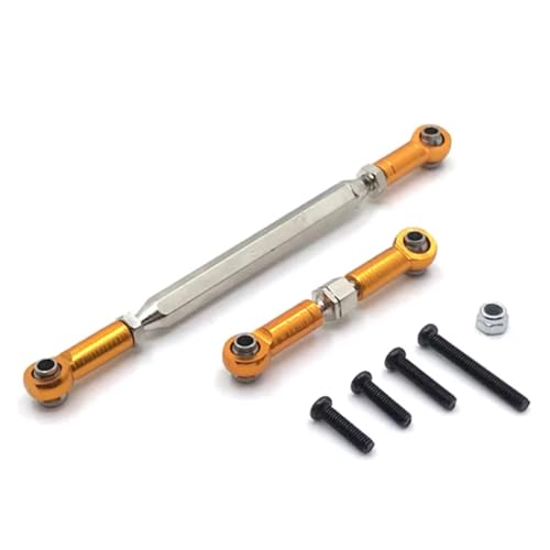 PLOQAZEH RC Autoteile Für MN Für D90 FJ45 MN40 MN45 MN90 MN91 MN96 MN99 Für MN99s 1/12 Metall Einstellbare Lenkgestänge Servo Link Zugstange RC Auto Crawler(Yellow) von PLOQAZEH