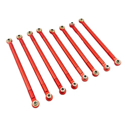 PLOQAZEH RC Autoteile Für MN Für MN128 MN86 MN86S MN86K MN86KS G500 1/12 Metall Für Chassis Link Stange Spurstange Gestänge Aufhängung Link RC Crawler Auto Upgrade Teile(Red) von PLOQAZEH