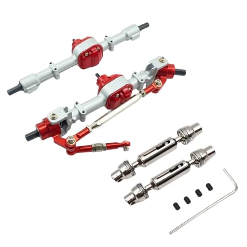 PLOQAZEH RC Autoteile Für MN Für MN99S D90 D91 D96 D99S MN90 MN96 MN99 1/12 1 Paar Vorne Hinterachse Set Mit Metall Getriebe Antriebswelle RC Auto Upgrade Teile Zubehör(Silver 1) von PLOQAZEH