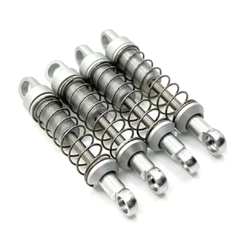 PLOQAZEH RC Autoteile Für MN78 1/12 RC Auto Upgrades Teile Zubehör 4 Stücke Metall Vorne Und Hinten Stoßdämpfer Dämpfer(Silver) von PLOQAZEH