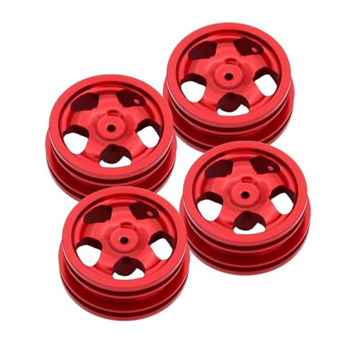 PLOQAZEH RC Autoteile Für MN78 Für Cherokee 1/12 4Pcs RC Auto Metall Hub Rad Felgen RC Auto Professionelle Upgrade Teile Zubehör(Red) von PLOQAZEH