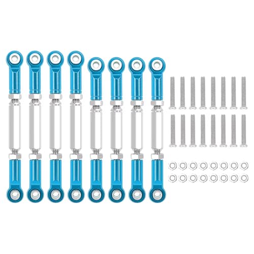 PLOQAZEH RC Autoteile Für MN90 MN45 MN99 Für WPL Für B14 C14 C24 1/16 1 Set Von Metall Spurstange Lenkung Servo Verknüpfung RC Auto Upgrade Teile(Blue) von PLOQAZEH