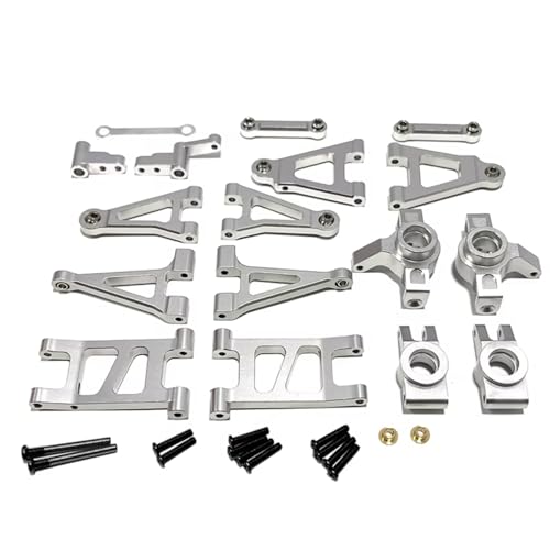 PLOQAZEH RC Autoteile Für Mjx Für Hyper Go Für 14301 14302 1/14 Fernbedienung Auto Metall Upgrade Für Schaukel Arm Lenkung Tasse Ersatzteile(Silver) von PLOQAZEH