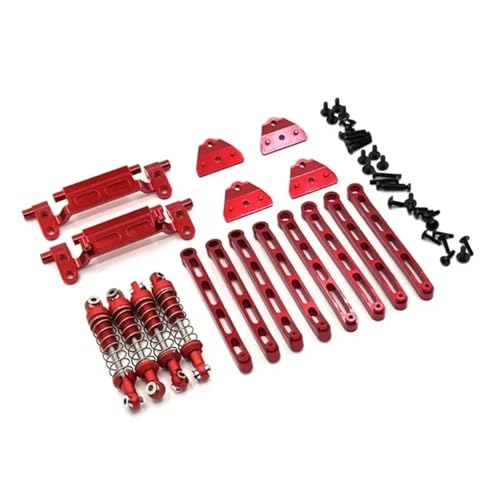 PLOQAZEH RC Autoteile Für Mn Für MN78 1/12 Metall Upgrade Stange Stoßdämpfer Stange Sitz Shock Mount Anzug RC Auto Upgrade Teile Zubehör Ersatz(Red) von PLOQAZEH