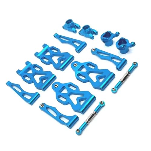 PLOQAZEH RC Autoteile Für SCY Für 16101 16102 16106 16201 Für Jjrc Für Q130A Q130B Q141 Q117 1/16 Metall Upgrade Teile Kit Vorne Und Hinten Arm Lenkung Tasse(Blue) von PLOQAZEH