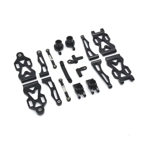 PLOQAZEH RC Autoteile Für SCY Für 16101 Für 16102 Für 16103 Für 16106 Für 16201 1/16 Metall Vorderen Und Hinteren Arm Lenkung Tasse RC Auto Upgrade Teile(Black) von PLOQAZEH