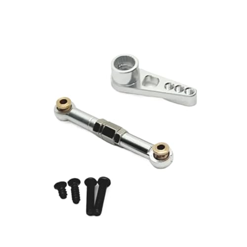 PLOQAZEH RC Autoteile Für Scy Für 16101 16102 16103 16104 16201 1/16 RC Auto Upgrade Teile Zubehör Metall 25T Servo Arm Servo Horn Lenkung Servo Link Stange(Silver) von PLOQAZEH