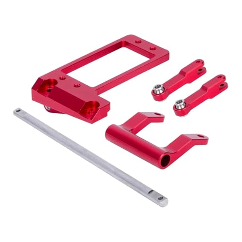 PLOQAZEH RC Autoteile Für VP Für Capra F9 1/10 Portalachse Für LCG Chassis DIY RC Crawler Car Teile Metallfledermaus Servo Mount Mit Hydraulischer Lenkverbindung REFIT RC -Autozubehör(Red) von PLOQAZEH