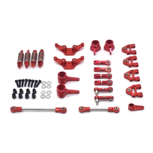 PLOQAZEH RC Autoteile Für WLtoys 1/28 284131 K969 K979 K989 K999 Metall Upgrade Für Schaukel Arm Lenkung Tasse Schock Halterung Lenkung Link Schock RC Auto Teile(Red) von PLOQAZEH