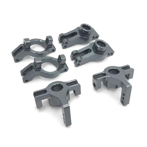 PLOQAZEH RC Autoteile Für WLtoys 104009 12401 12402 12403 12404 12409 Metall-Ersatzzubehör Refit C-Block-Lenkbecher-Heckbecher 3-teiliges Set RC-Car-Upgrade-Teile(Gray) von PLOQAZEH