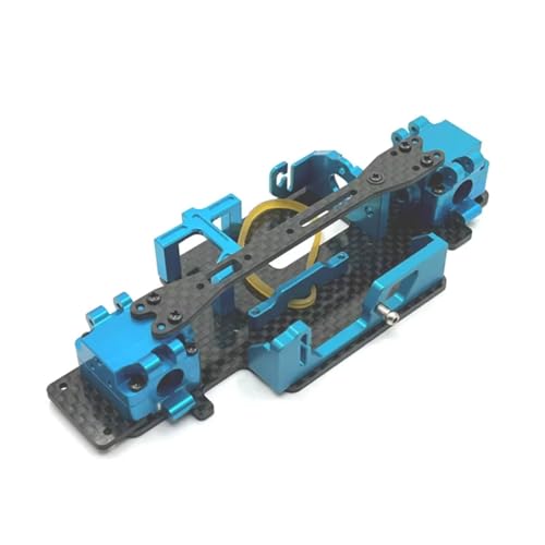 PLOQAZEH RC Autoteile Für WLtoys Für 284131 K979 K989 K999 1/28 RC Auto Teile Metall Upgrade Geändert Getriebe Für Chassis Teile Radstand 98mm 102mm(Blue) von PLOQAZEH