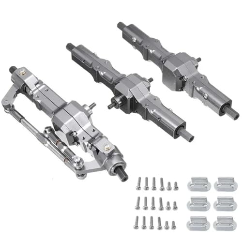 PLOQAZEH RC Autoteile Für WPL Für B16 B36 Für Für JJRC Für Q60 Q63 Q64 6WD 6X6 RC Auto Upgrades Teile Metall Vorne Zwischen Hintere Achse(Size2) von PLOQAZEH