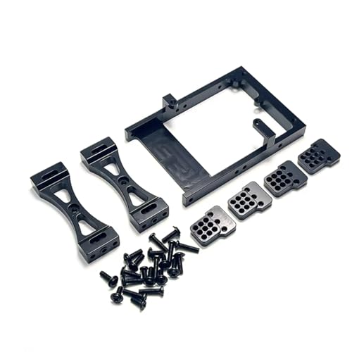 PLOQAZEH RC Autoteile Für WPL Für C14 C24 B14 B24 1/16 Metall Servo Halterung Strahl Querträger Shock Mount RC Car Kit(Black) von PLOQAZEH