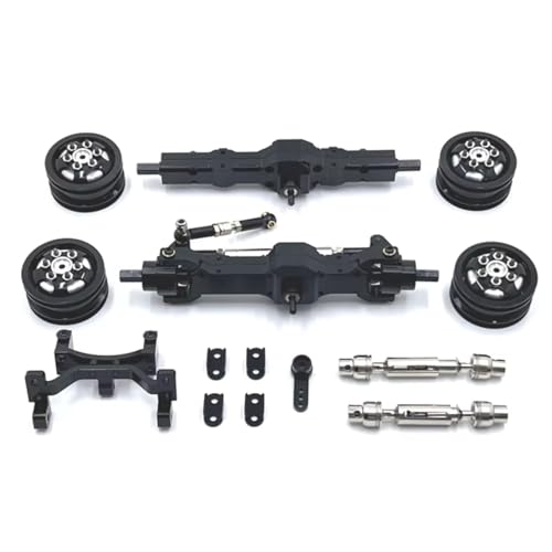 RC Autoteile Für WPL Für C74 1/10 Fernbedienung Auto Zubehör Metall Upgrade Achse Lenkgetriebe Für Sitz Radnabe Antriebswelle Upgrade Teile(Black) von PLOQAZEH