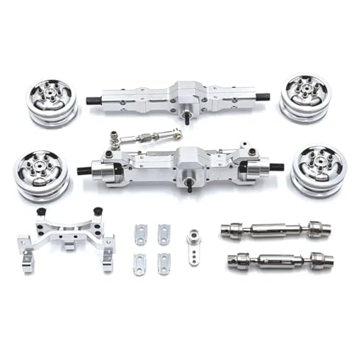 PLOQAZEH RC Autoteile Für WPL Für C74 1/10 Fernbedienung Auto Zubehör Metall Upgrade Achse Lenkgetriebe Für Sitz Radnabe Antriebswelle Upgrade Teile(Silver) von PLOQAZEH