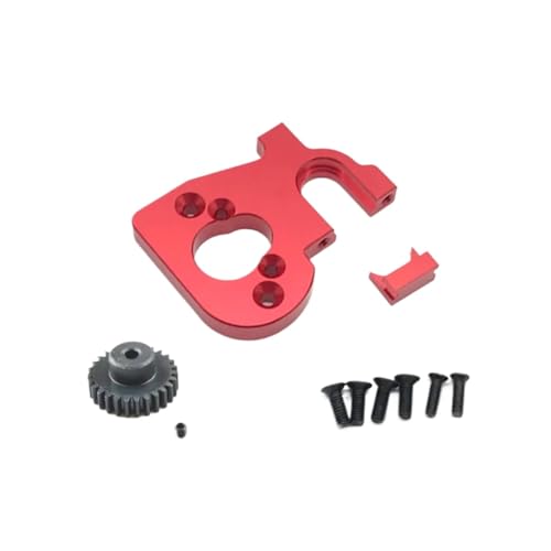 PLOQAZEH RC Autoteile Für Wltoys Für 144001 124018 124019 Zubehör Metall Motor Halterung Mit 27T Motor Getriebe Upgrades Teile RC Auto Upgrades Teile(Red) von PLOQAZEH