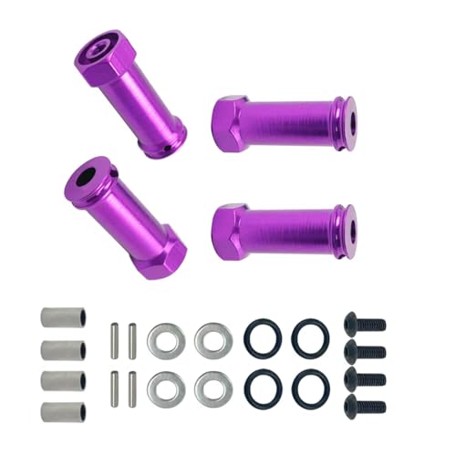 PLOQAZEH RC Autoteile Für Wltoys Für 144001 124019 A959 1 Set 30mm Adapter Erweiterte Combiner Koppler 12mm Rad Hex Hub Stick Adapter RC Auto Teile(Purple) von PLOQAZEH