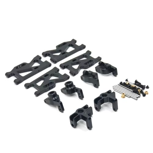 PLOQAZEH RC Autoteile Für Wltoys Für 144010 144001 144002 1/14 124016 124017 124018 124019 1/12 Metall Upgrade Für Schwinge Lenkung Cup Set(Black) von PLOQAZEH