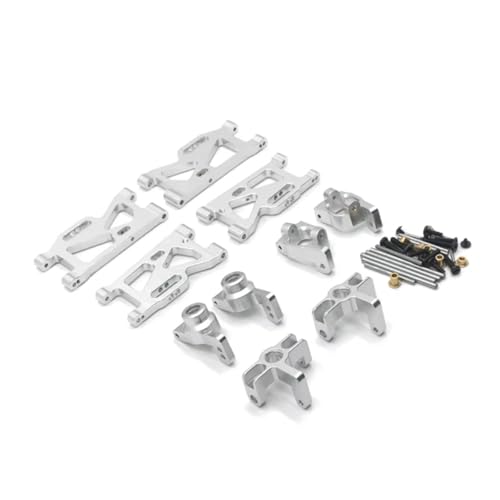 PLOQAZEH RC Autoteile Für Wltoys Für 144010 144001 144002 1/14 124016 124017 124018 124019 1/12 Metall Upgrade Für Schwinge Lenkung Cup Set(Silver) von PLOQAZEH