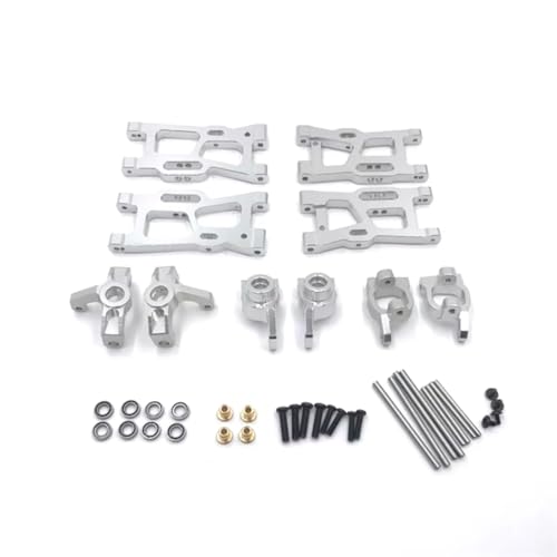 PLOQAZEH RC Autoteile Für Wltoys Für 144010 144001 144002 124016 124017 124018 124019 Metall-Upgrades Für Schwenkarm-Lenkschalenlager 6er-Pack RC-Autoteile(White) von PLOQAZEH