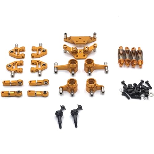 PLOQAZEH RC Autoteile Für Wltoys Für 284131 K969 K979 K989 K999 P929 Metall Upgrade Teile Kit Suspension Arm Stoßdämpfer Lenkung Block RC Auto Zubehör(Yellow) von PLOQAZEH