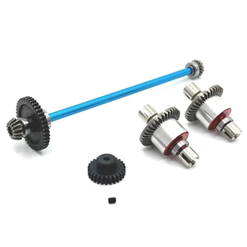 PLOQAZEH RC Autoteile Für Wltoys Für A949-B A959-B A969-B A979-B K929-B 1/18 RC Auto Upgrade Teile Metall Differential Und Zentrale Antriebswelle Montage 27T 38T(Blue) von PLOQAZEH