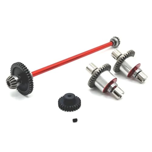 PLOQAZEH RC Autoteile Für Wltoys Für A949-B A959-B A969-B A979-B K929-B 1/18 RC Auto Upgrade Teile Metall Differential Und Zentrale Antriebswelle Montage 27T 38T(Red) von PLOQAZEH