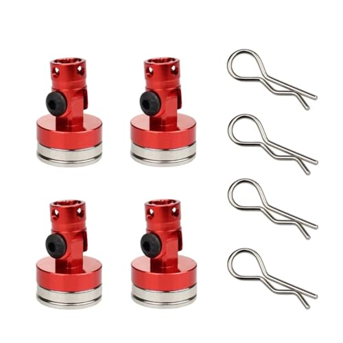 RC Autoteile Für Axial Für SCX10 Für Traxxas Für TRX4 D90 D110 Drift 1/10 4 Stücke RC Auto Körper Beiträge Magnet Unsichtbar Fest Mount Mit Clip(Red) von PLOQAZEH