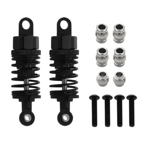 RC Autoteile Für Tamiya Für TT-01 Für TT-02 RC Auto Upgrade Teile 1/10 Zubehör Metall Stoßdämpfer Öl Dämpfer Set Fernbedienung Zubehör(Black,2pcs) von PLOQAZEH