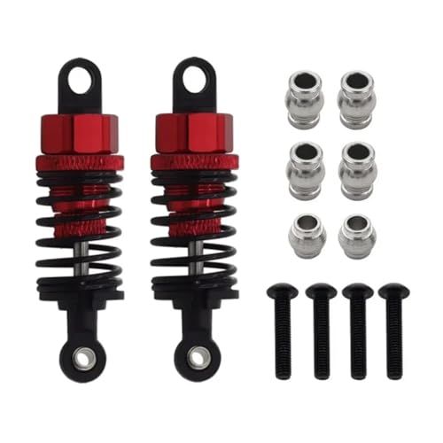 RC Autoteile Für Tamiya Für TT-01 Für TT-02 RC Auto Upgrade Teile 1/10 Zubehör Metall Stoßdämpfer Öl Dämpfer Set Fernbedienung Zubehör(Red,2pcs) von PLOQAZEH