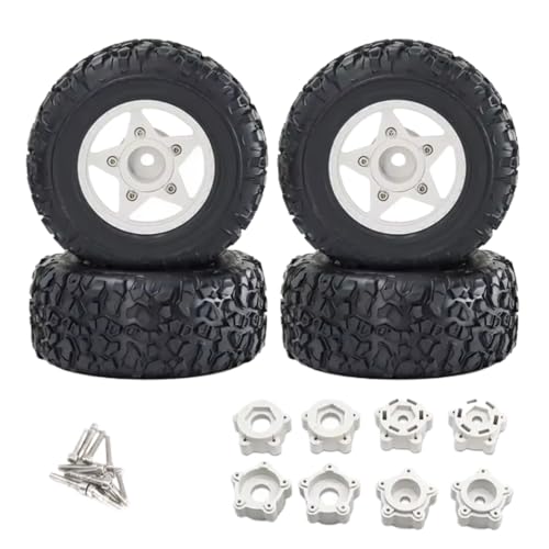 RC Autoteile Für Traxxas Für Slash Für Arrma Für Senton Für Vkar SCTX10 Für HPI 1/8 1/10 RC Auto 4Pcs 109mm Short Course Truck Reifen Mit 12mm 14mm 17mm Rad Hex(White) von PLOQAZEH