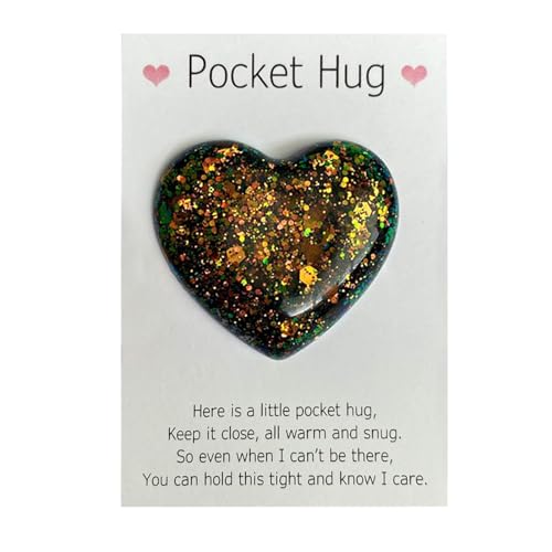 PLUSHCEWT Pocket Hug Herz Mini Pocket Hug Geschenk handgemachtes Geschenk und Harz Herz Besondere Ermutigen Geschenk Gute Glücksgeschenke für Freunde, Hochzeiten, Geburtstag, Weihnachten (A) von PLUSHCEWT