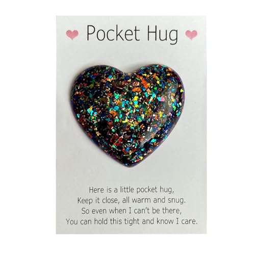 PLUSHCEWT Pocket Hug Herz Mini Pocket Hug Geschenk handgemachtes Geschenk und Harz Herz Besondere Ermutigen Geschenk Gute Glücksgeschenke für Freunde, Hochzeiten, Geburtstag, Weihnachten (C) von PLUSHCEWT