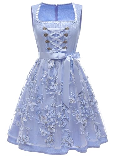 PLWEDDING Oktoberfest-Outfits für Damen, Dirndlkleider, deutsche Oktoberfestkleider, bayerisches Karnevalskostüm, Cosplay-Kleid(Grün,L) von PLWEDDING