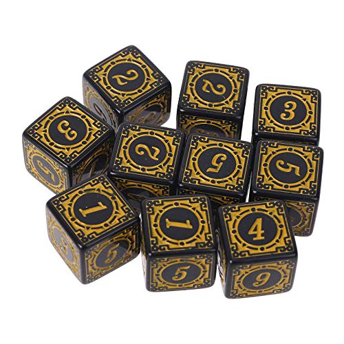 DND-Würfel-Set, 10 Stück, D6, polyedrische Würfel, quadratische Kanten, Zahlen, 6-seitige Würfel, Tischbrett, Rollenspiel für Bar, Club, Party von PMFACE