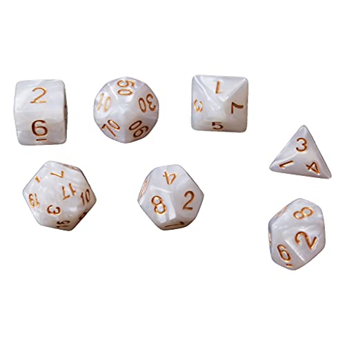 Polyedrisches Würfel-Set, 7-teilig, D4, D6, D8, D10, D12, D20, RPG, Polyedrisches Würfel-Set, Schreibtisch-Tisch-, Brettspiel-Würfel-Set von PMFACE