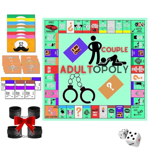 PMLOPJKD Adultopoly Board Game, Couple Adultopoly Board Game Night, Couple Board Game, Couples Adultopoly Date Night Game, Couple Game Card Board Game Props (1-PCS) von PMLOPJKD