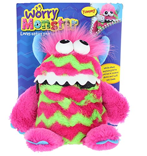 Worry-Monster-Plüsch-weiches Spielzeug pink & grün von PMS INTERNATIONAL