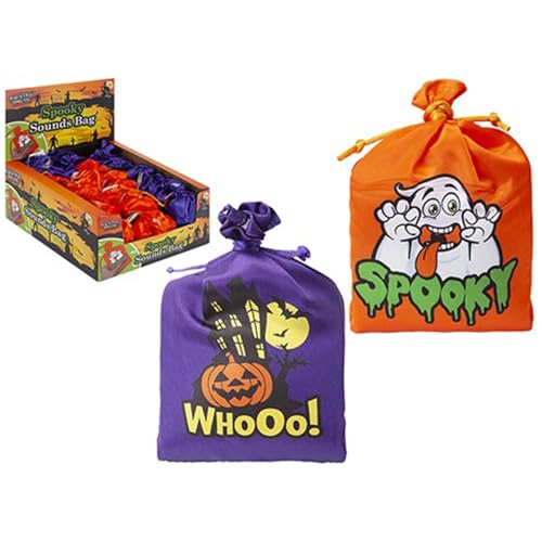 PMS Gruselige Tasche mit Soundeffekt, Trick-or-Treat, 1 Stück, 2 verschiedene Farben (lila und orange), perfekt für Kinder und Erwachsene von PMS