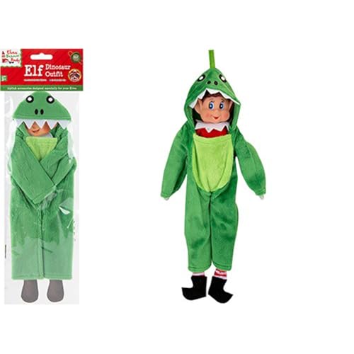 PMS Elfen benehmen sich schlecht Elf Puppe Dress Up Outfit Weihnachten Neuheit Zubehör Dinosaurier Kostüm von PMS