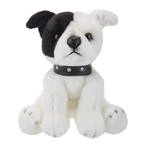 PMS VFM – Staffordshire Plüschtier Weißer Staffordshire Bull Terrier Hund 30 cm weiches Spielzeug – super Flauschige, luxuriöse lebensechte Stofftier-Teddy – Natural World Collection von PMS