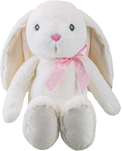 VFM - Brown Rabbit 30 cm Plüsch mit rosa fleckigen Bandbogen - Super weiche sitzende Diskette Ohren bestickte Details Pippin Bunny Kuschly Toy - Perfektes Ostergeschenk von PMS